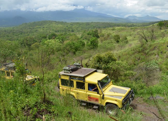 Safari vehicle Meru behind