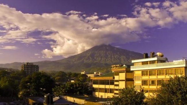 Arusha blog mt meru, arusha, mountaib, building, sunset, clouds, city