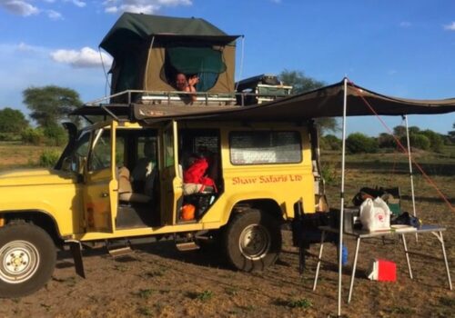 self-drive-satisfaction-blog land rover, 4WD, tent, camping, safari