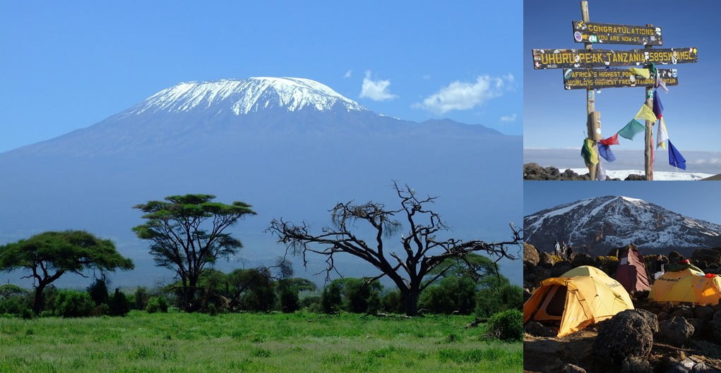 SS Kili Blog mountain, kilimanjaro, blue, grass, trees, flags, tents